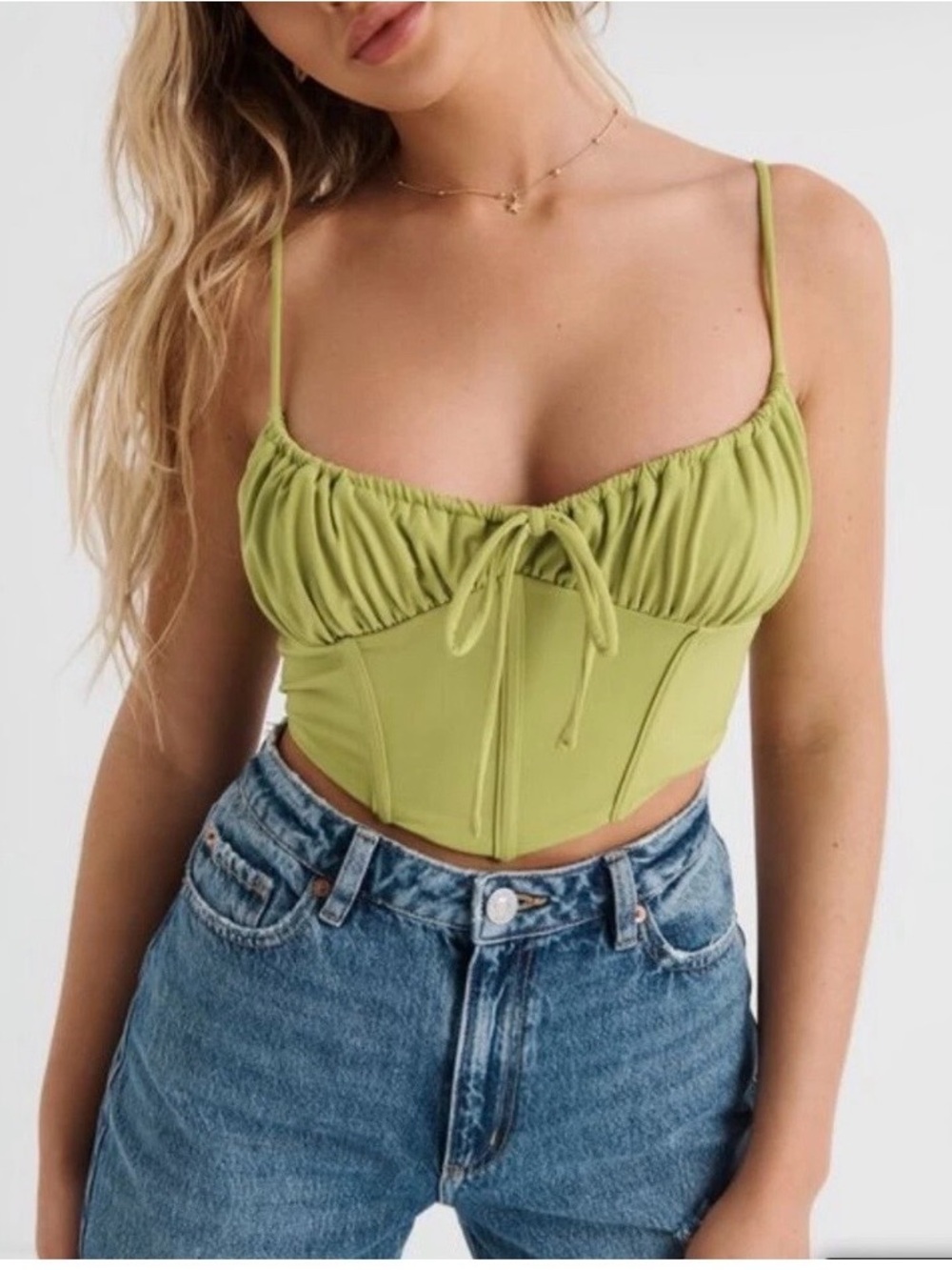 Garage bustier Green Corset Crop Top